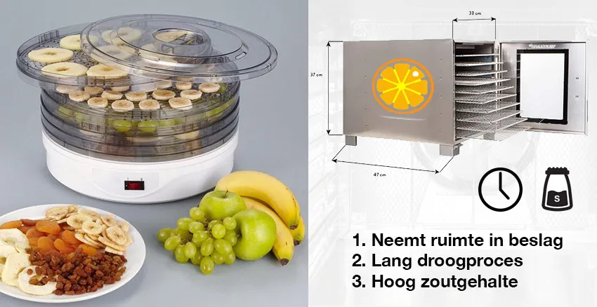 Voedsel drogen nadelen