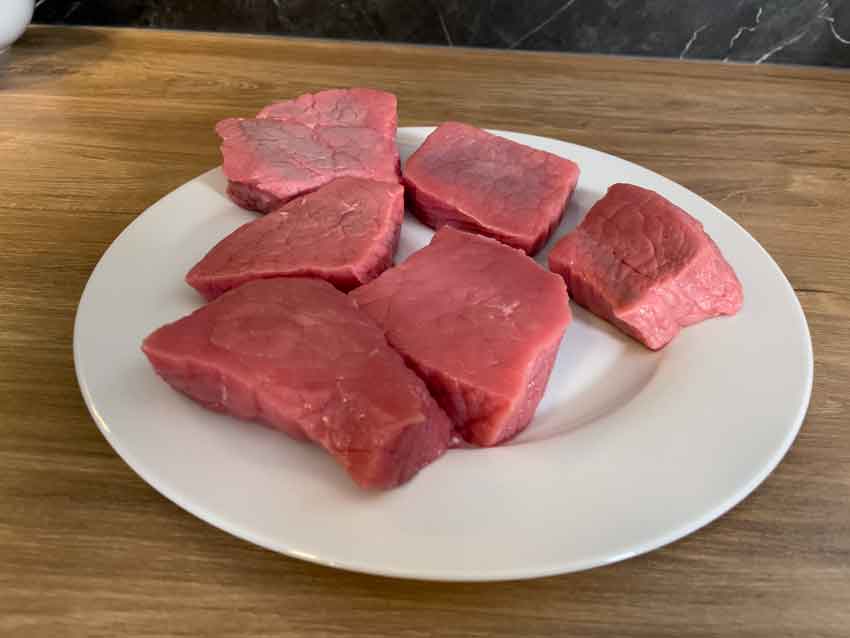 verse gepelde steak voor beef jerky